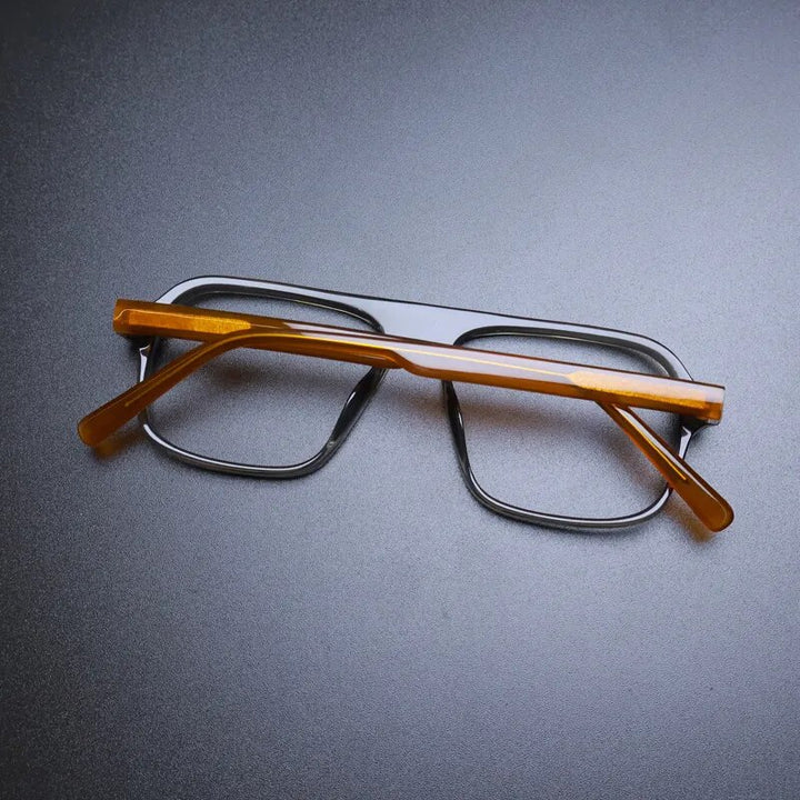 Gatenac Unisex Full Rim Square Acetate Eyeglasses Gxyj1133 Full Rim Gatenac