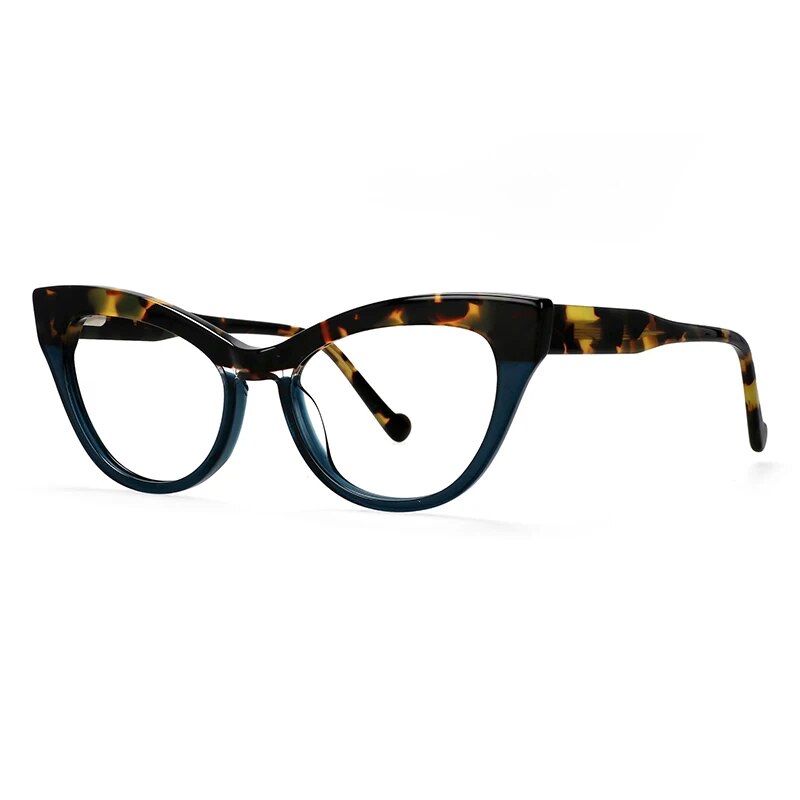 CCspace Unisex Full Rim Cat Eye Acetate Eyeglasses 57008 Full Rim CCspace green China