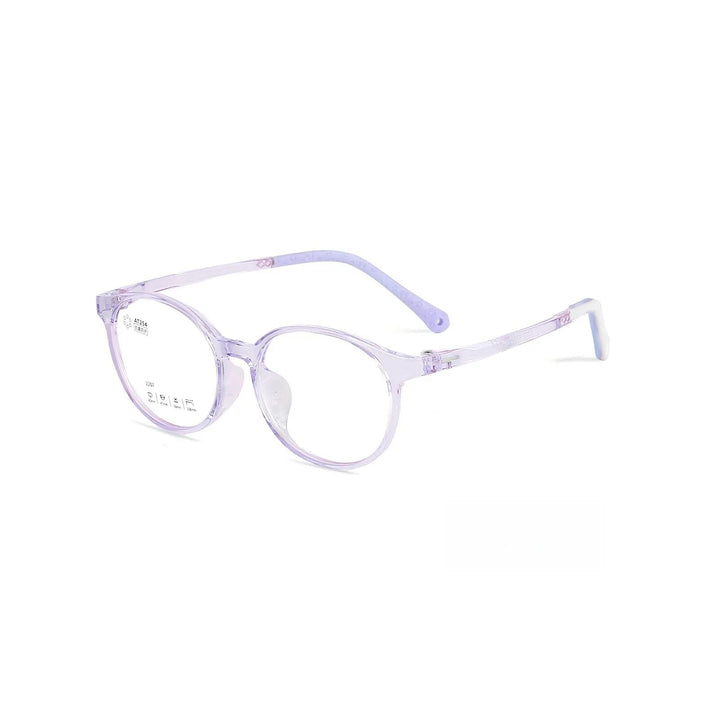Yimaruil Unisex Children's Full Rim Round Tr 90 Sillicone Eyeglasses 2207 Full Rim Yimaruili Eyeglasses Transparent Purple