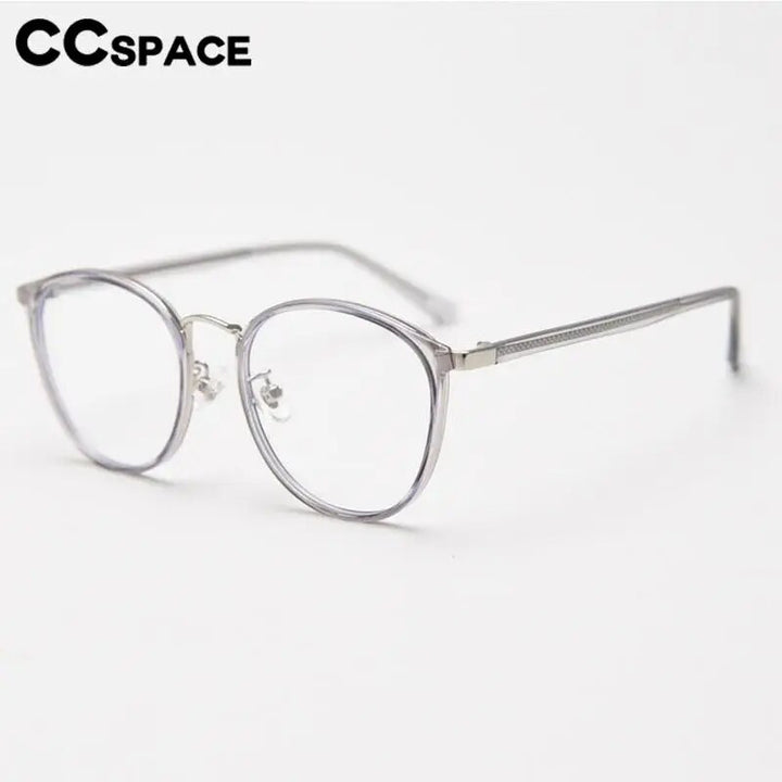 CCspace Unisex Full Rim Round Tr 90 Titanium Eyeglasses 57021 Full Rim CCspace