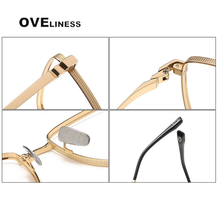 Oveliness Men's Full Rim Square Titanium Eyeglasses 80929 Full Rim Oveliness   