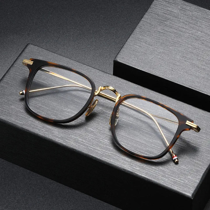 Black Mask Unisex Full Rim Square Alloy Acetate Eyeglasses 905 Full Rim Black Mask