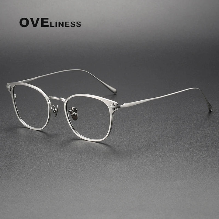 Oveliness Unisex Full Rim Square Titanium Eyeglasses 5021 Full Rim Oveliness silver  