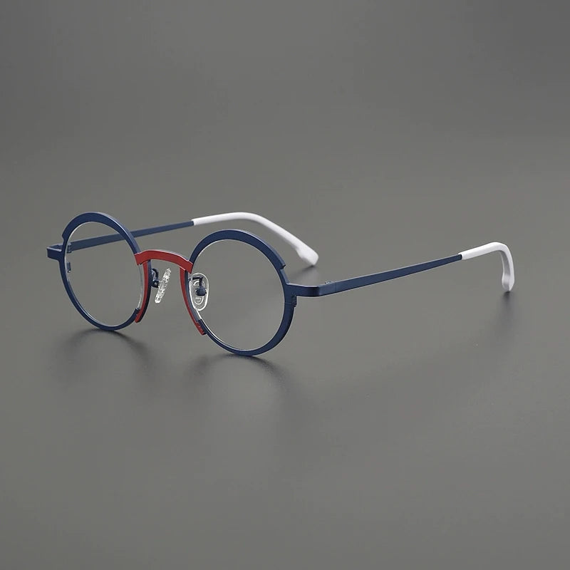 Gatenac Unisex Full Rim Round Titanium Eyeglasses Gxyj5775