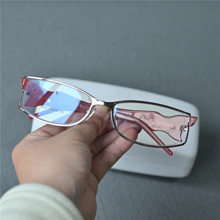 Cubojue Unisex Semi Rim Small Rectangle Alloy Reading Glasses C635 Reading Glasses Cubojue