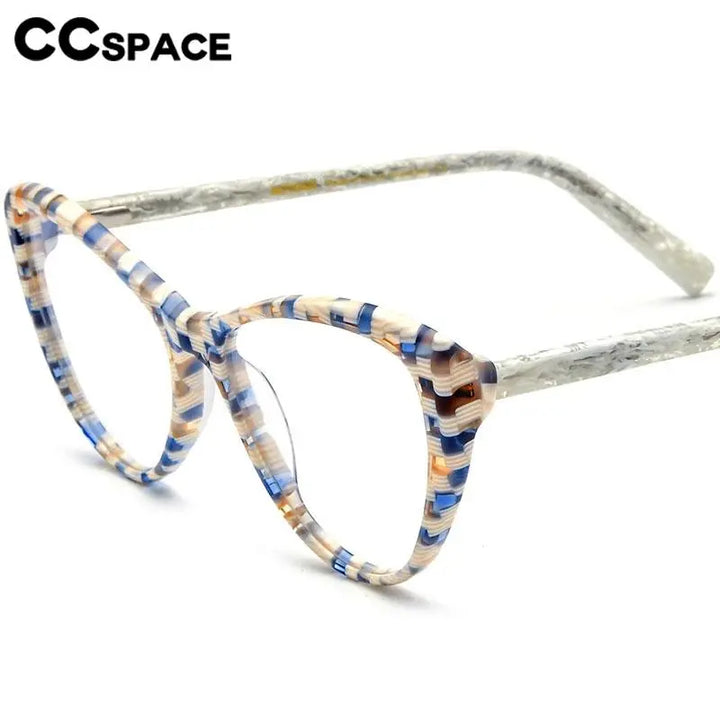 CCspace Unisex Full Rim Cat Eye Acetate Eyeglasses 56917 Full Rim CCspace
