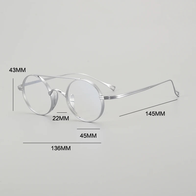 Gatenac Unisex Full Rim Double Bridge Titanium Eyeglasses Gxyj1473 Full Rim Gatenac