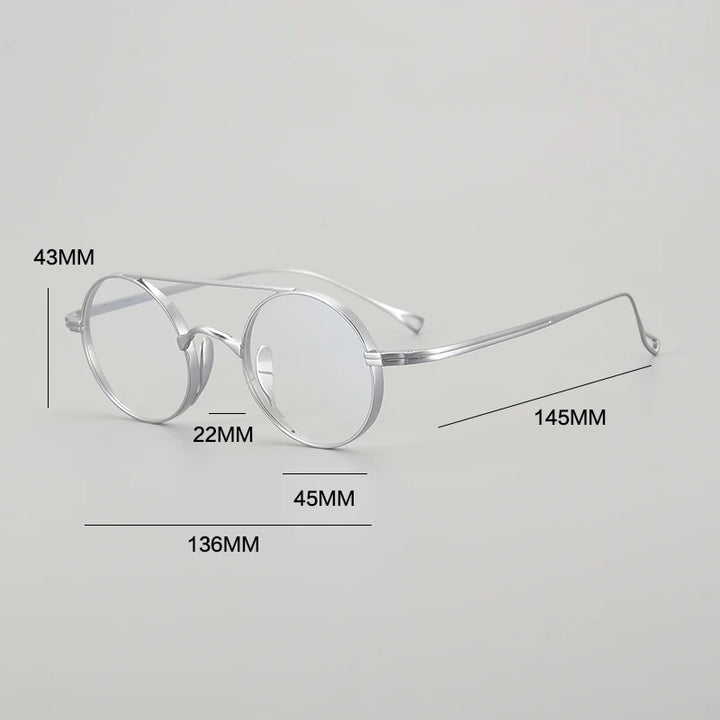 Gatenac Unisex Full Rim Double Bridge Titanium Eyeglasses Gxyj1473 Full Rim Gatenac