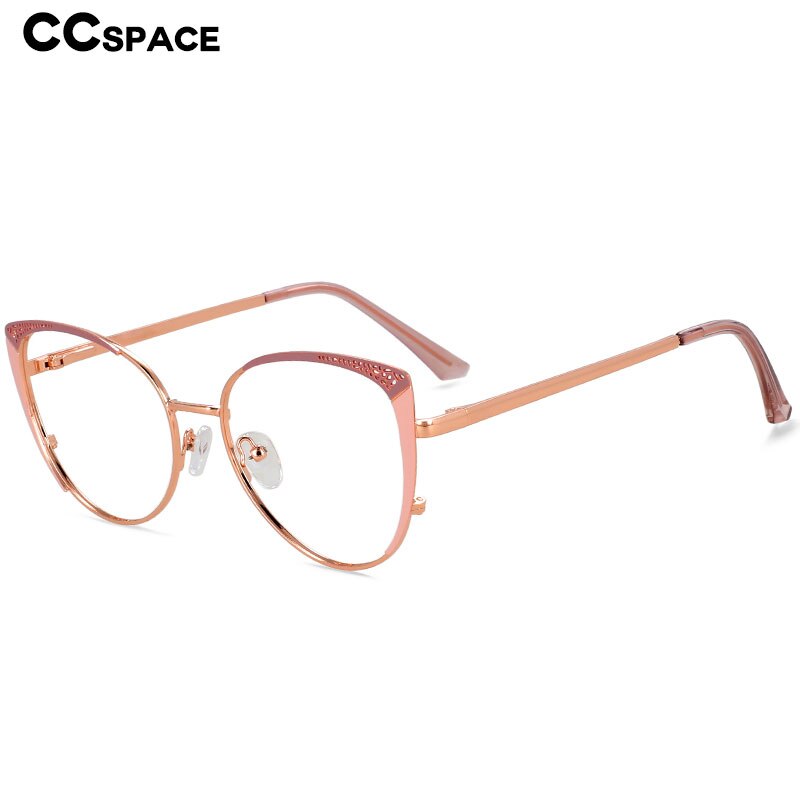 CCspace Unisex Full Rim Square Cat Eye Alloy Eyeglasses 55892 Full Rim CCspace