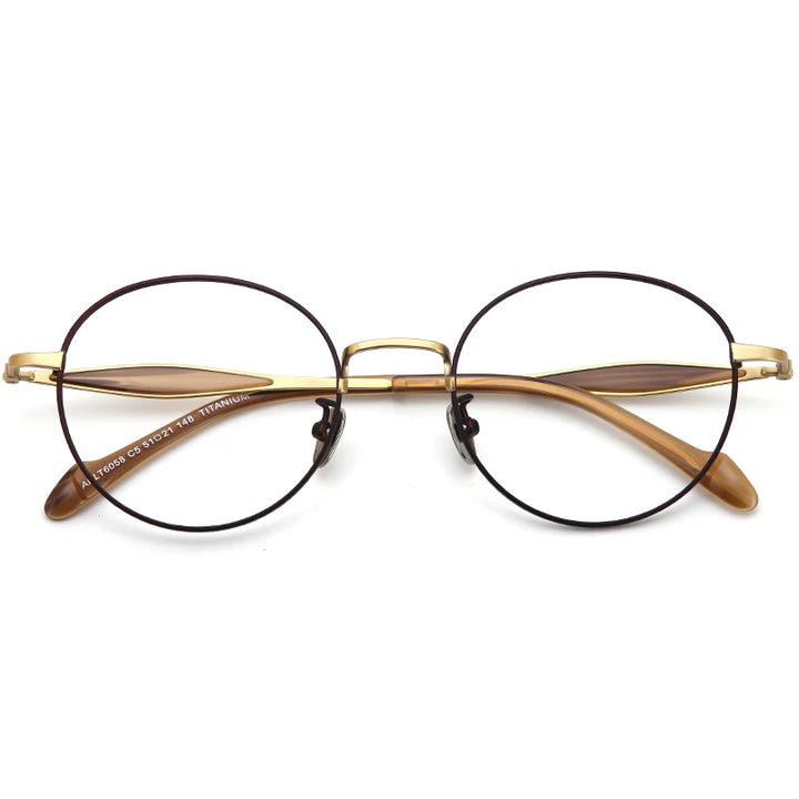 Muzz Unisex Full Rim Round Square Titanium Eyeglasses 6058 Full Rim Muzz C3