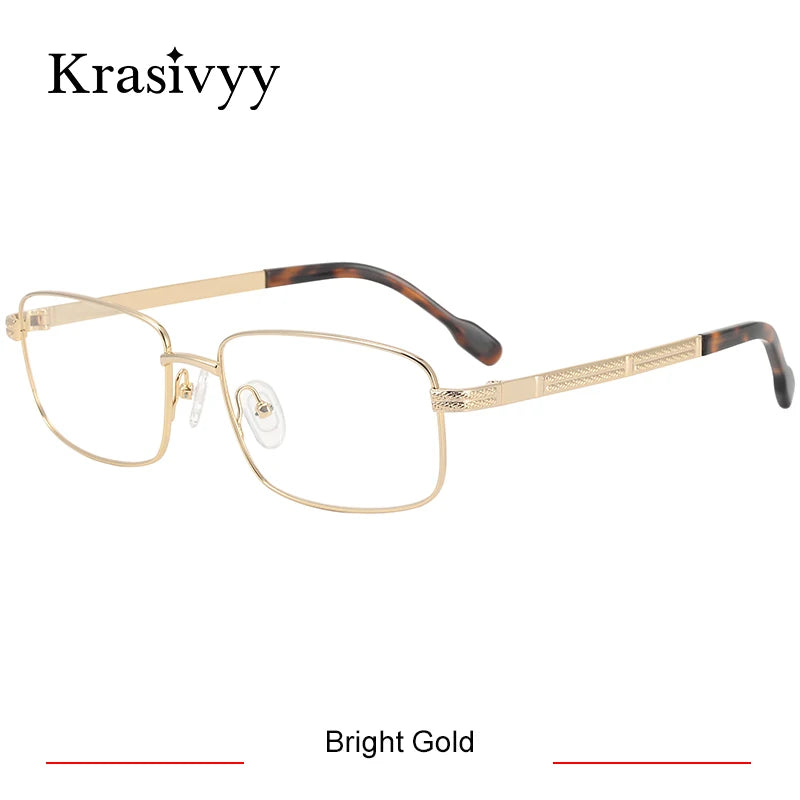 Krasivyy Men's Full Rim Polygon Square Titanium Eyeglasses 350040