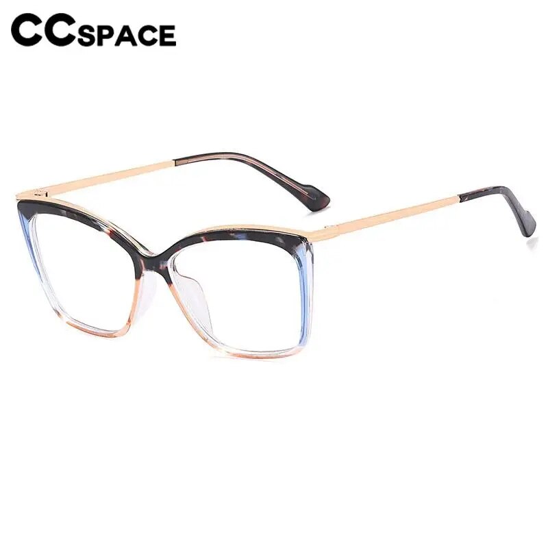 CCspace Women's Full Rim Square Tr 90 Titanium Eyeglasses 57052 Full Rim CCspace