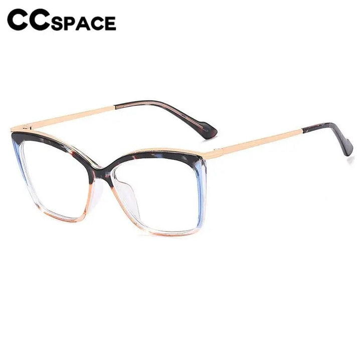 CCspace Women's Full Rim Square Tr 90 Titanium Eyeglasses 57052 Full Rim CCspace