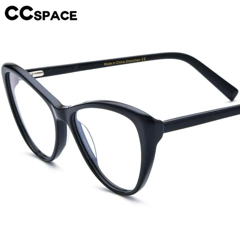CCspace Unisex Full Rim Cat Eye Acetate Eyeglasses 56917 Full Rim CCspace