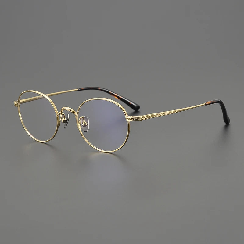 Black Mask Women's Full Rim Small Round Titanium Eyeglasses 63401