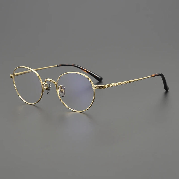 Black Mask Women's Full Rim Small Round Titanium Eyeglasses 63401