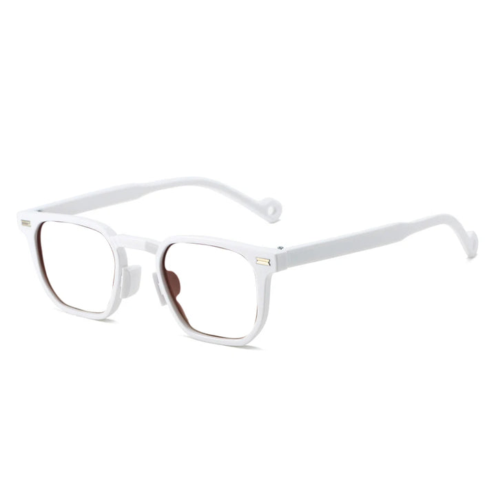 CCspace Unisex Full Rim Square Polycarbonate Reading Glasses R57195 Reading Glasses CCspace White +25
