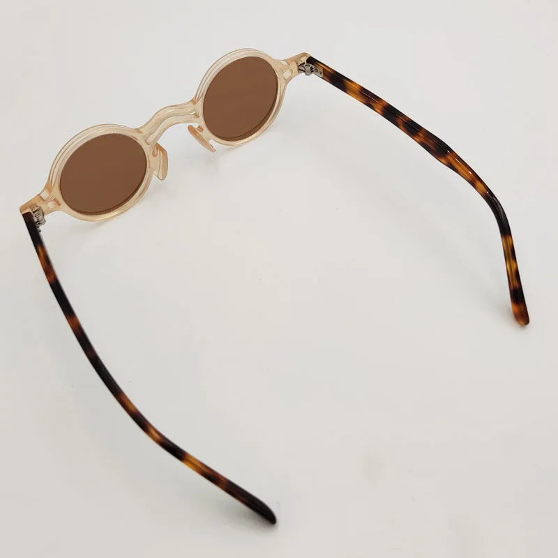 Yujo Men's Full Rim Round Double Bridge Acetate Polarized Sunglasses 2058s Sunglasses Yujo