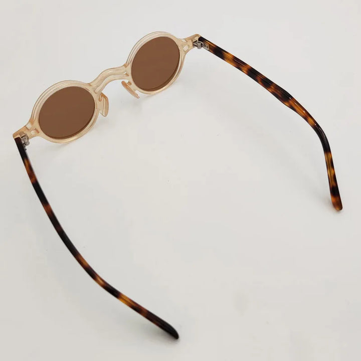 Yujo Men's Full Rim Round Double Bridge Acetate Polarized Sunglasses 2058s Sunglasses Yujo