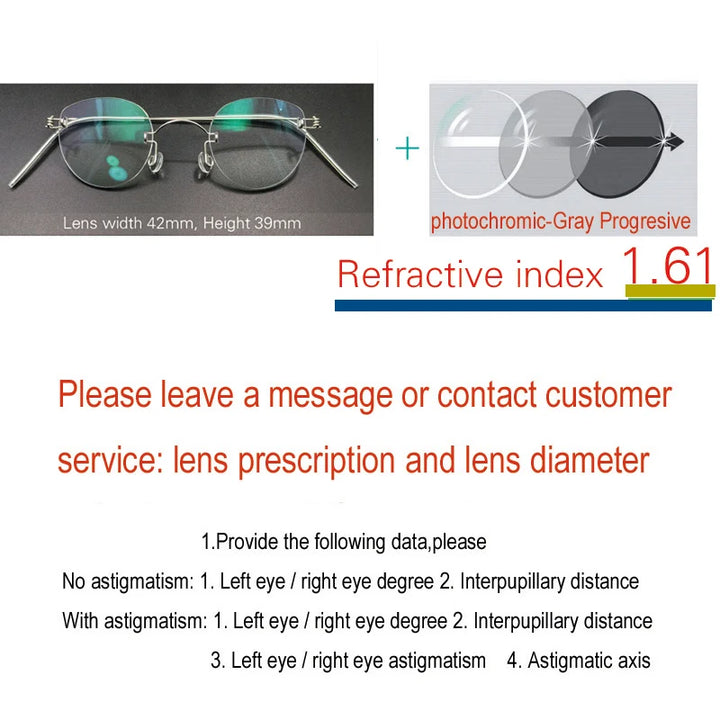 Yujo Unisex Handcrafted Rimless Oval Screwless Steel Eyeglasses 313533