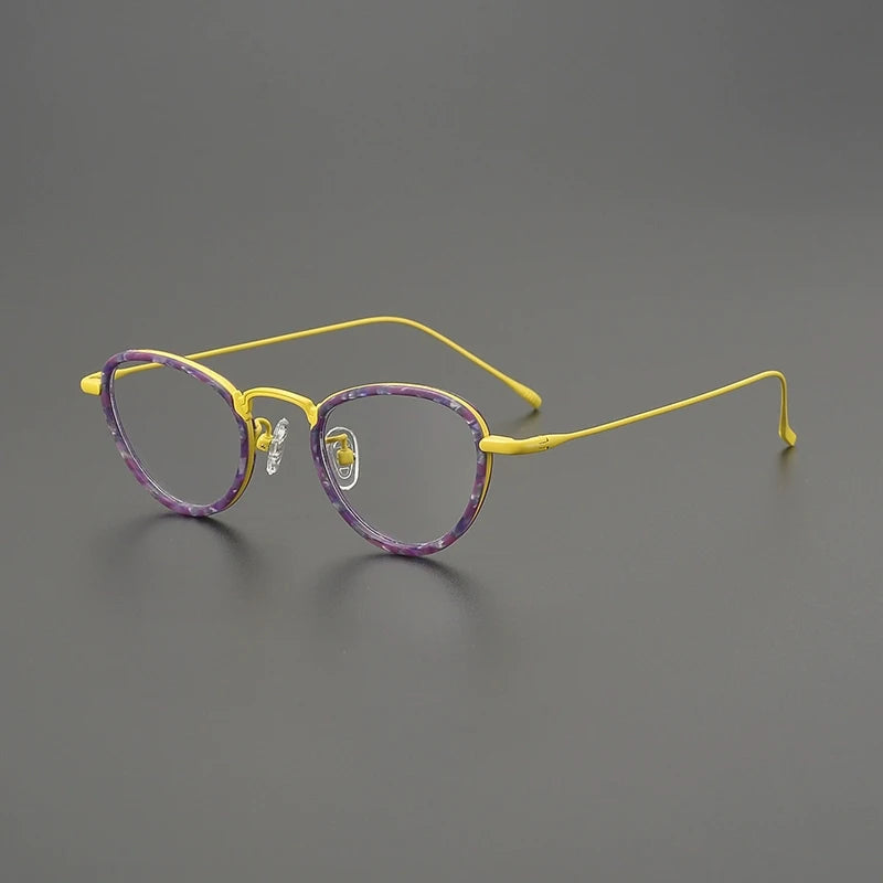 Gatenac Women's Full Rim Oval Cat Eye Titanium Acetate Eyeglasses G85896
