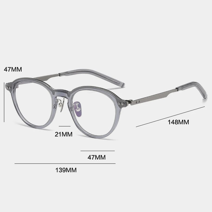 Gatenac Unisex Full Rim Titanium Acetate Eyeglasses Gxyj1194 Full Rim Gatenac