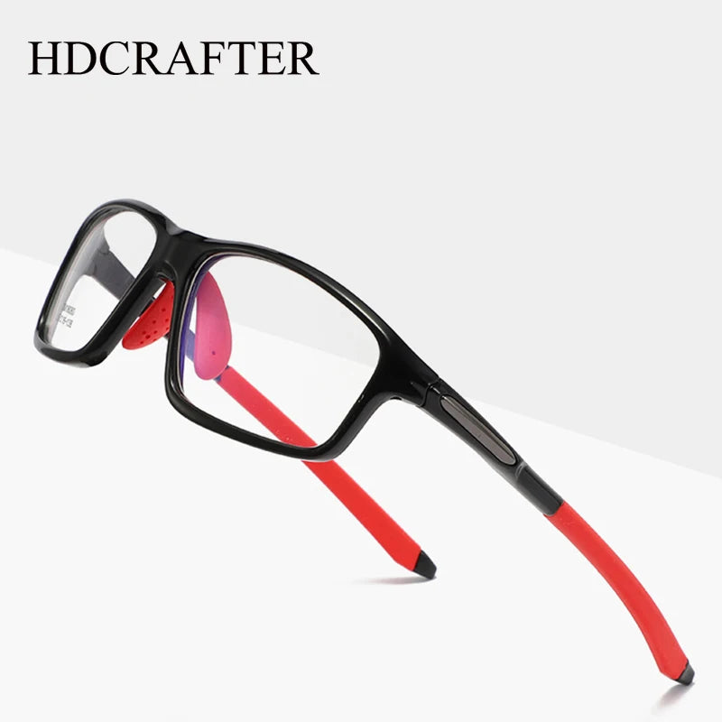 Hdcrafter Men's Full Rim Square Tr 90 Acetate  Sports Eyeglasses 18080 Full Rim Hdcrafter Eyeglasses