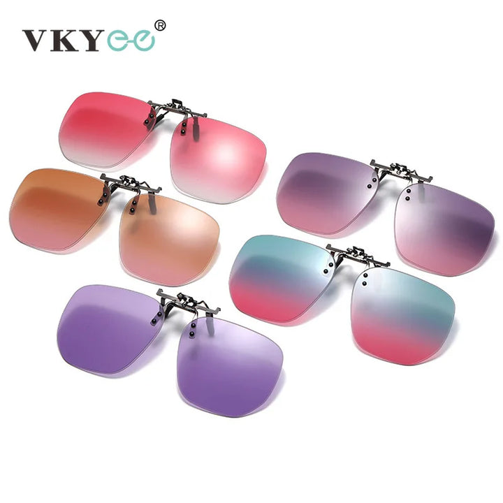 Vicky Unisex Rimless Round Tr 90 Alloy  Polarized Clip On Sunglasses V001 Clip On Sunglasses Vicky
