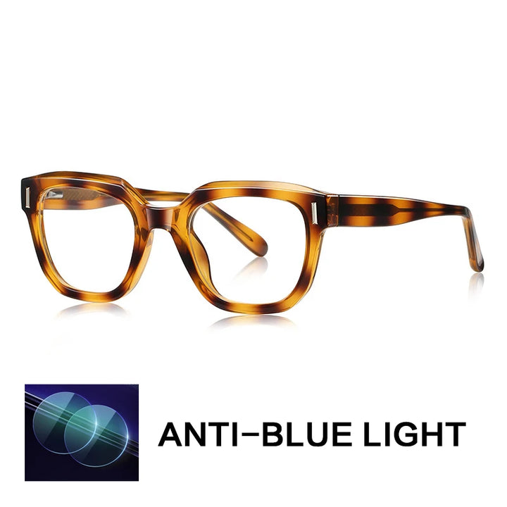 Gatenac Unisex Full Rim Polygon Tr90 Titanium Reading Glasses Gxyj9009