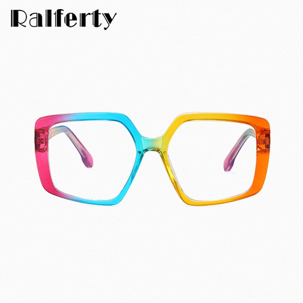 Ralferty Women's Full Rim Oversized Square Tr 90 Eyeglasses F82092 Full Rim Ralferty   