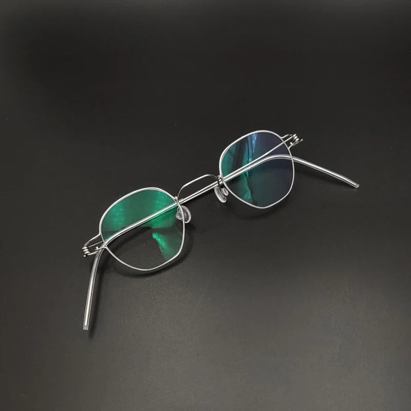 Yujo Unisex Full Rim Polygonal Stainless Steel Eyeglasses Y3835 Full Rim Yujo