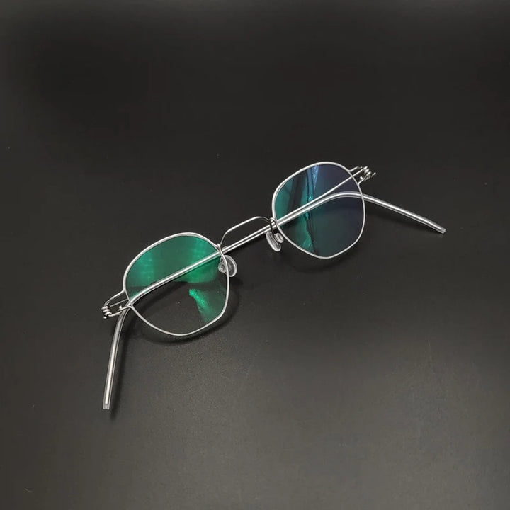 Yujo Unisex Full Rim Polygonal Stainless Steel Eyeglasses Y3835 Full Rim Yujo