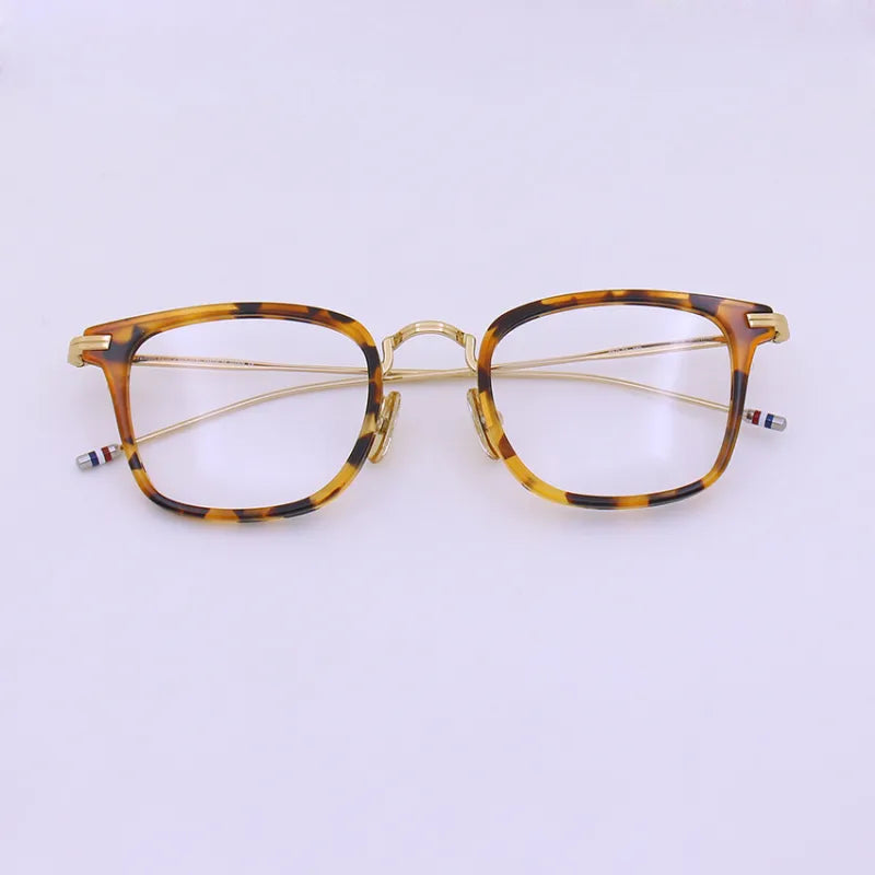 Black Mask Unisex Full Rim Square Alloy Acetate Eyeglasses T905 Full Rim Black Mask