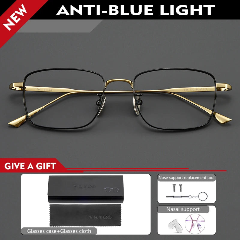 Vicky Women's Semi Rim Square Titanium Reading Glasses 441908 Reading Glasses Vicky 0 1908-LEX-black gold