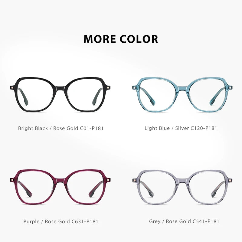 Gmei Women's Full Rim Square Acetate Alloy Eyeglasses 9225 Full Rim Gmei Optical