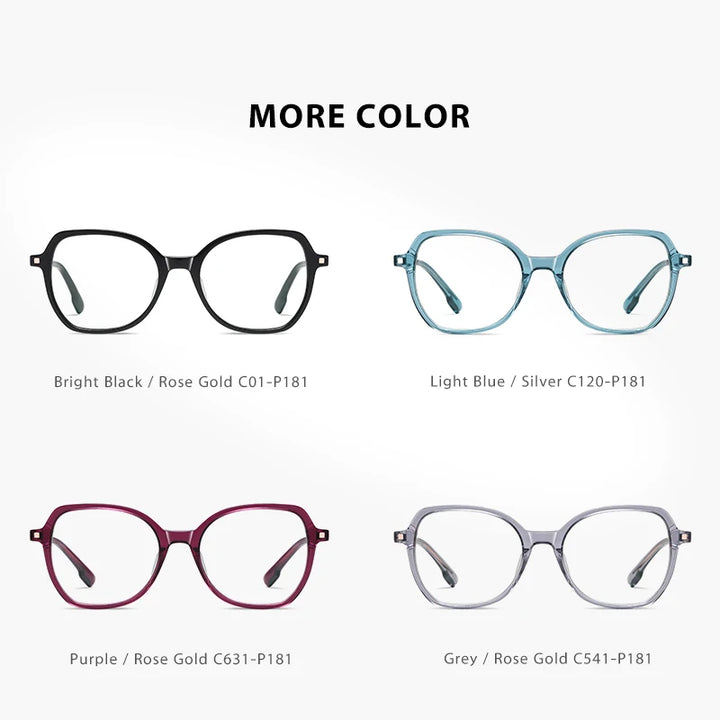 Gmei Women's Full Rim Square Acetate Alloy Eyeglasses 9225 Full Rim Gmei Optical
