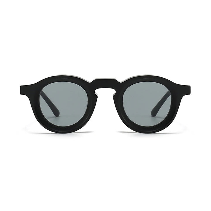 Black Mask Unisex Full Rim Round Acetate Sunglasses 442741 Full Rim Black Mask