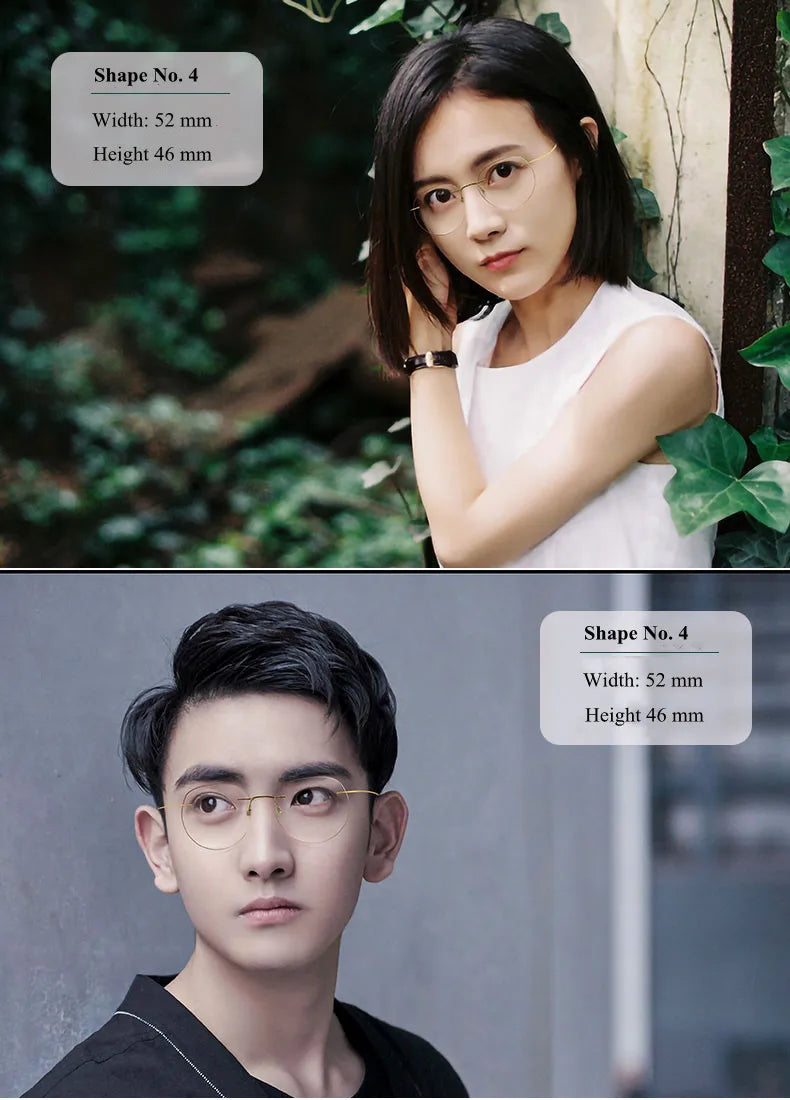 Chashma Unisex Rimless Oval Titanium Custom Lens Shape Eyeglasses 16016 Rimless Chashma Gold Shape 4