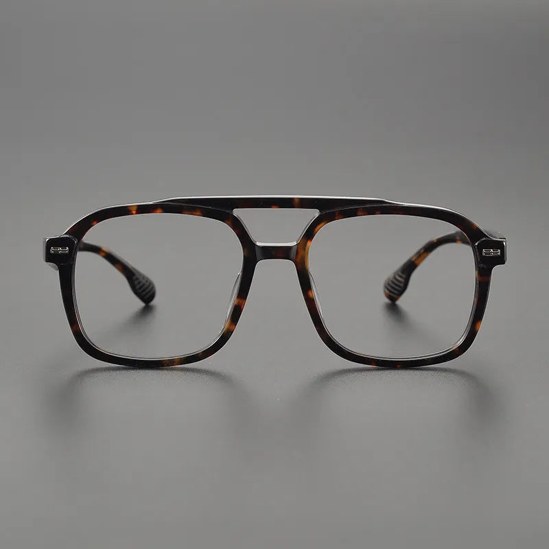 Gatenac Unisex Full Rim Square Double Bridge Acetate Eyeglasses Gxyj1136 Full Rim Gatenac