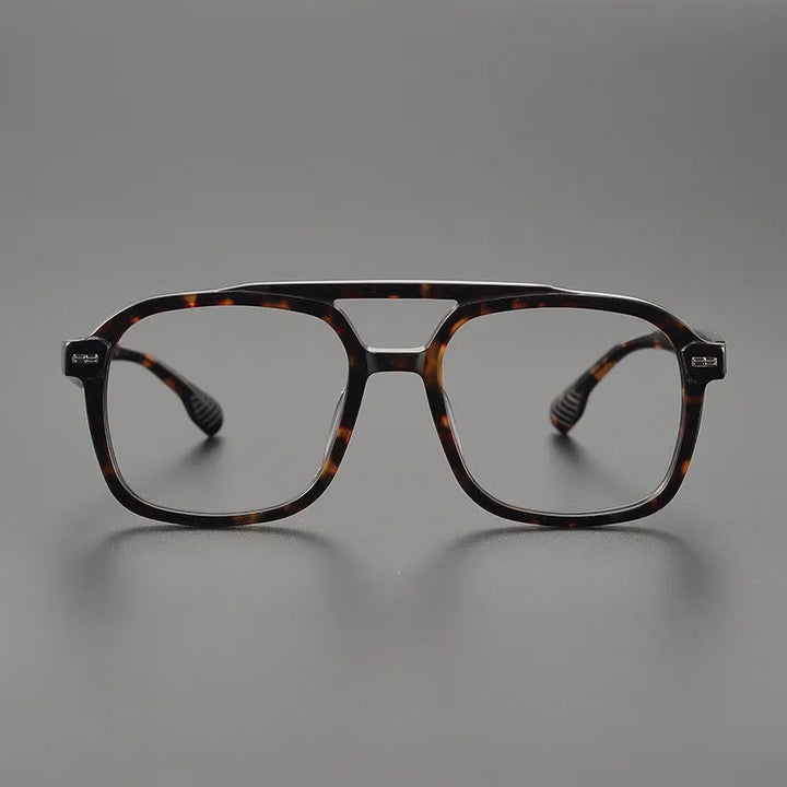 Gatenac Unisex Full Rim Square Double Bridge Acetate Eyeglasses Gxyj1136 Full Rim Gatenac