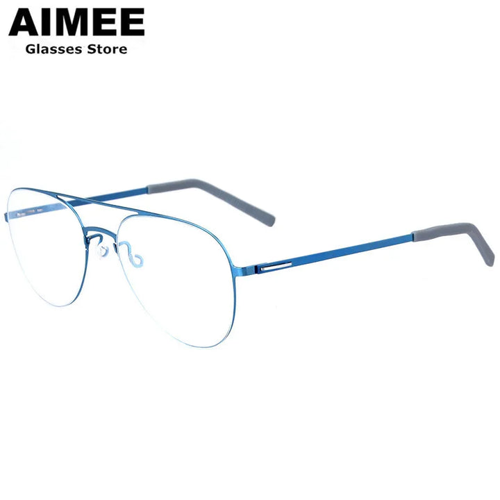 Aimee Women's Full Rim Oval Double Bridge Titanium Eyeglasses 99805
