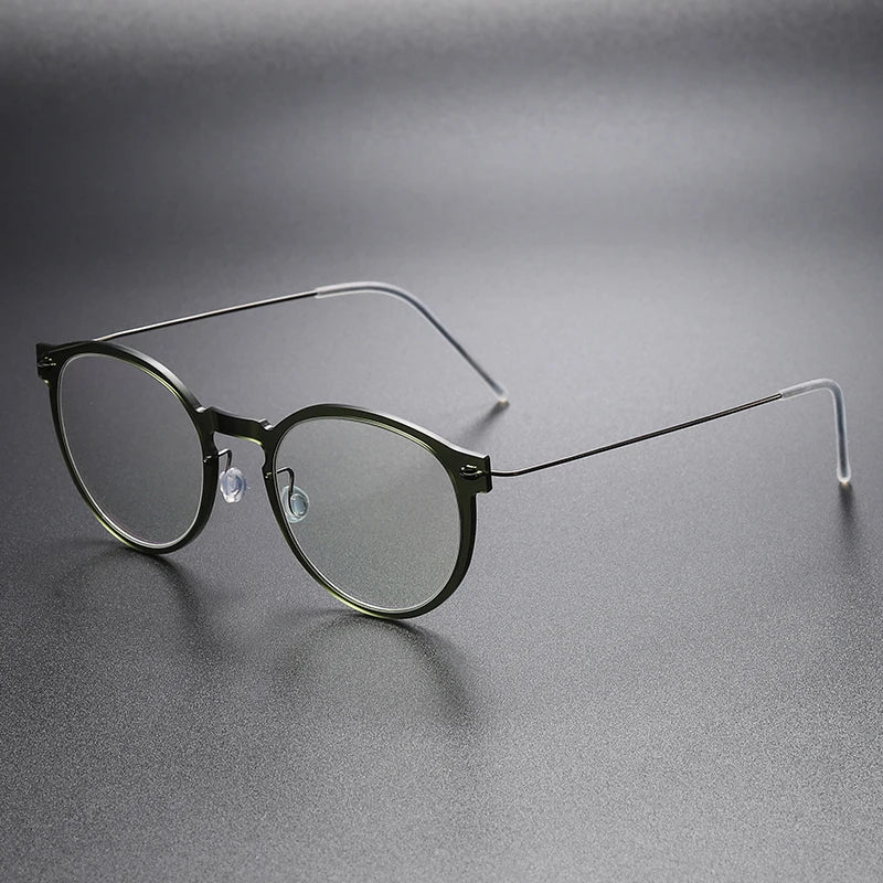 Aimee Women's Full Rim Round Titanium Acetate Eyeglasses 96603 Full Rim Aimee Green