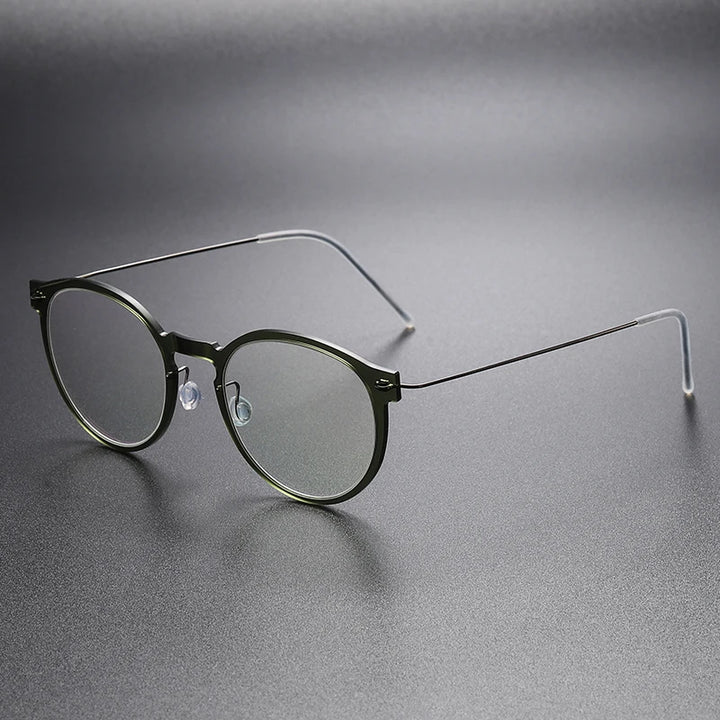 Aimee Women's Full Rim Round Titanium Acetate Eyeglasses 96603 Full Rim Aimee Green