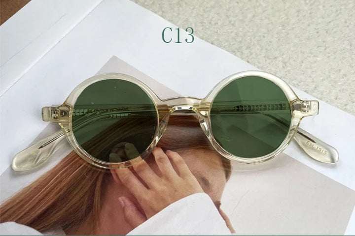 Yujo Unisex Full Rim Round Acetate Sunglasses 4225s Sunglasses Yujo C13 CHINA