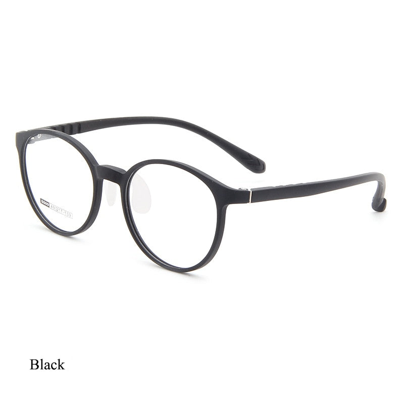 Bclear Unisex Children Full Rim Round TR 90 Titanium Eyeglasses Kd8809 Full Rim Bclear Black
