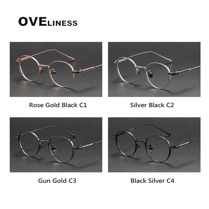 Oveliness Unisex Full Rim Round Titanium Eyeglasses 80983 Full Rim Oveliness