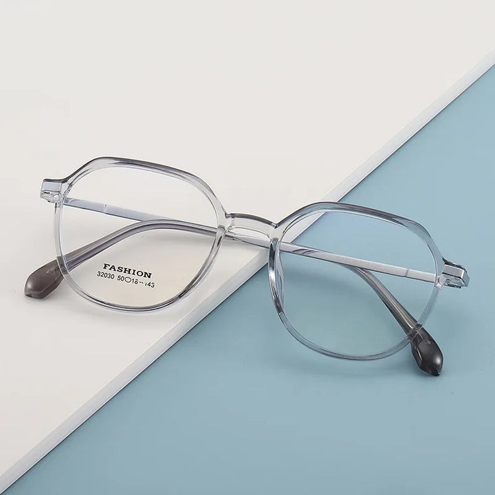 Zirosat Unisex Full Rim Flat Top Polygon Tr 90 Eyeglasses Z32030 Full Rim Zirosat C5