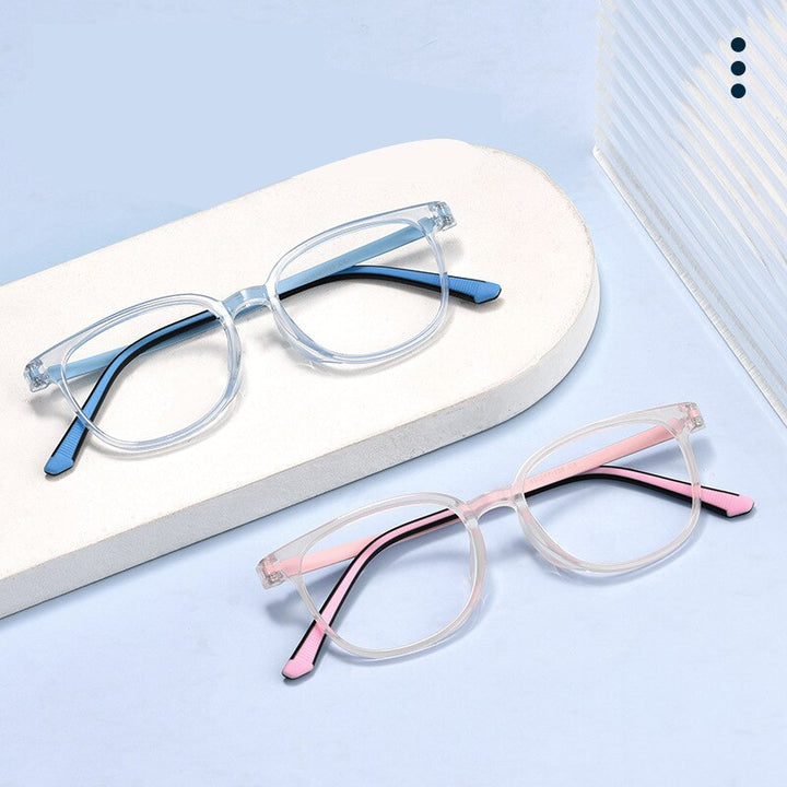 Yimaruili Unisex Children's Full Rim Square  Tr 90 Titanium Eyeglasses 99905t Full Rim Yimaruili Eyeglasses   