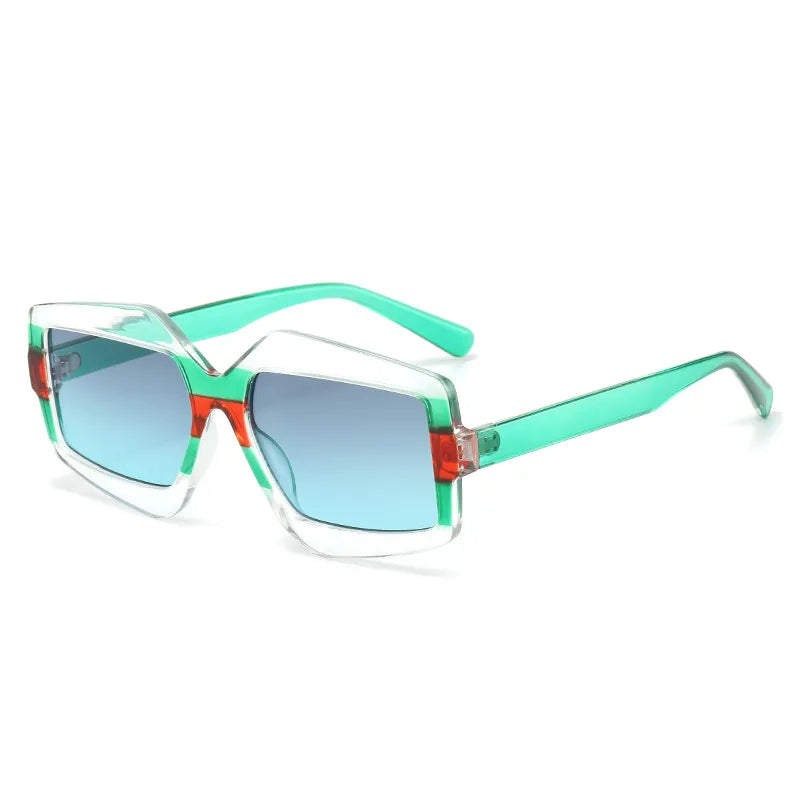 CCspace Unisex Full Rim Square Plastic Eyeglasses Sunglasses 56825 Full Rim CCspace C5ClearGreen