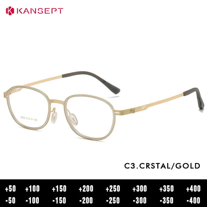 Kansept Unisex Full Rim Oval Round Steel Reading Glasses 72004